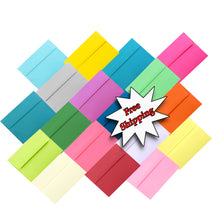 Load image into Gallery viewer, Multi Color Rainbow Assortment of Quality Envelopes Perfect for Invitations Announcements Response Cards Showers Weddings A2 A6 A7

