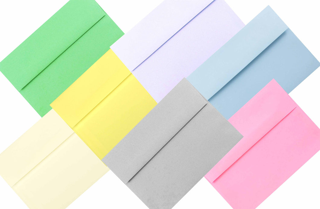 Pastel Color Selection Envelopes perfect for Invitations Announcements Response Cards Showers Weddings A2 A6 A7