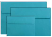 Load image into Gallery viewer, Aqua/Teal 70lb Envelopes add a Prestigious look to your Invitations Announcements Response Cards Showers Weddings A2 A6 A7
